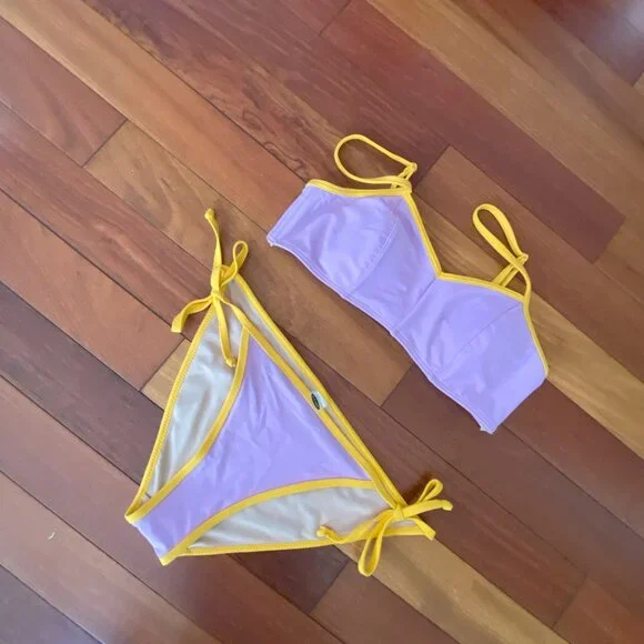 Old Navy Purple Bathing Suit size medium two tone - Picture 1 of 6